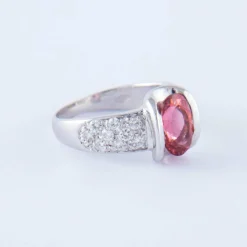 Bague Tourmaline rose Diamants