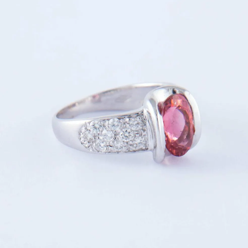Bague Tourmaline rose Diamants