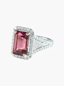 Bague Tourmaline rose Diamants