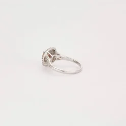 Bague Tourmaline rose double entourage Diamants