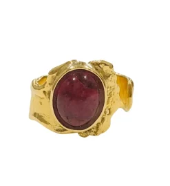 Bague tourmaline rose or jaune