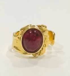 Bague tourmaline rose or jaune