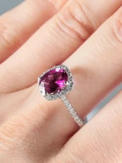 Bague Tourmaline rouge Diamants
