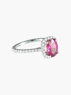 Bague Tourmaline rouge Diamants