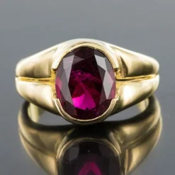 Bague Tourmaline Rubellite Or jaune