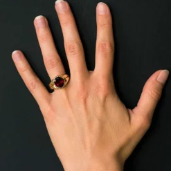 Bague Tourmaline Rubellite Or jaune