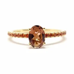 Bague tourmaline rubis or jaune