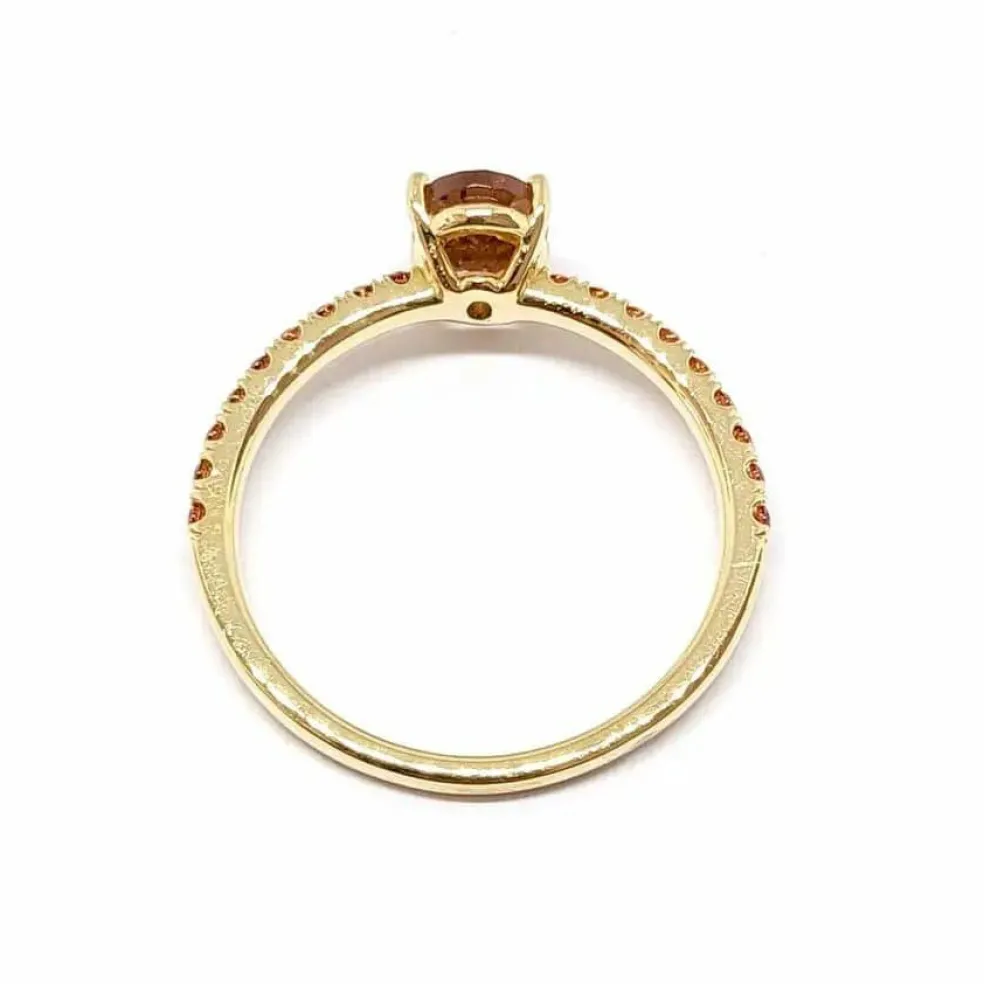 Bague tourmaline rubis or jaune