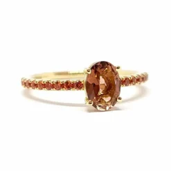 Bague tourmaline rubis or jaune