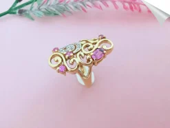 Bague Tourmalines roses Diamants