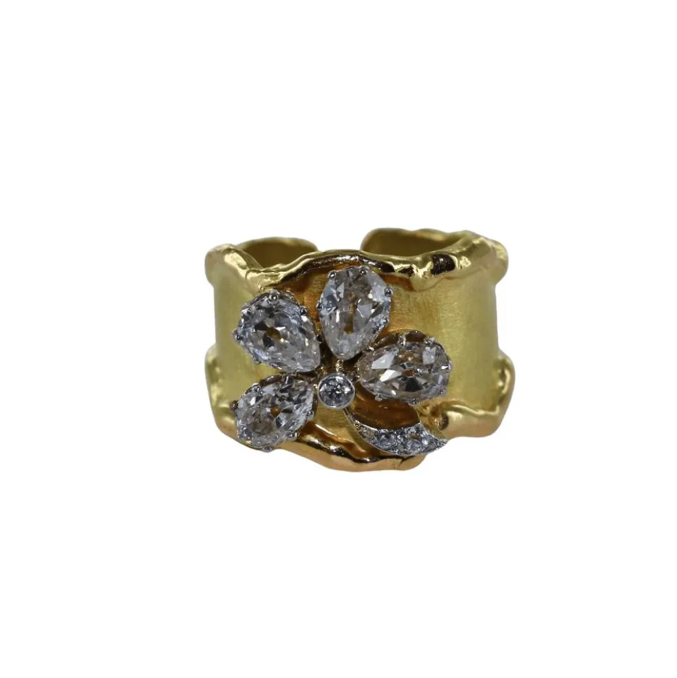 Bague trèfle diamants