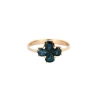 Bague Trèfle or rose saphirs