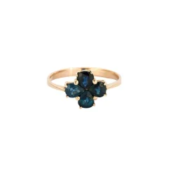 Bague Trèfle or rose saphirs