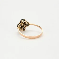 Bague Trèfle or rose saphirs