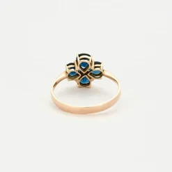 Bague Trèfle or rose saphirs