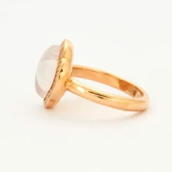 Bague Trèfle Quartz Rose