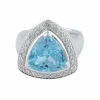 Bague Triangle Topaze bleue
