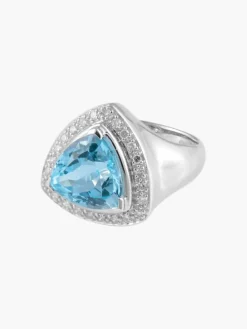 Bague Triangle Topaze bleue