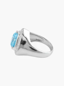 Bague Triangle Topaze bleue