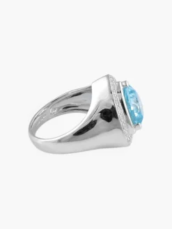 Bague Triangle Topaze bleue