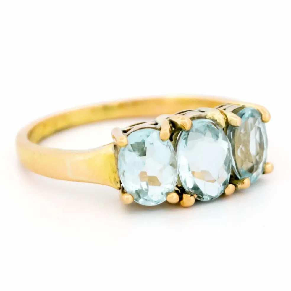 Bague trilogie Aigue-marine