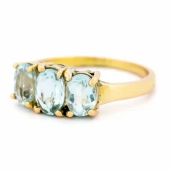 Bague trilogie Aigue-marine