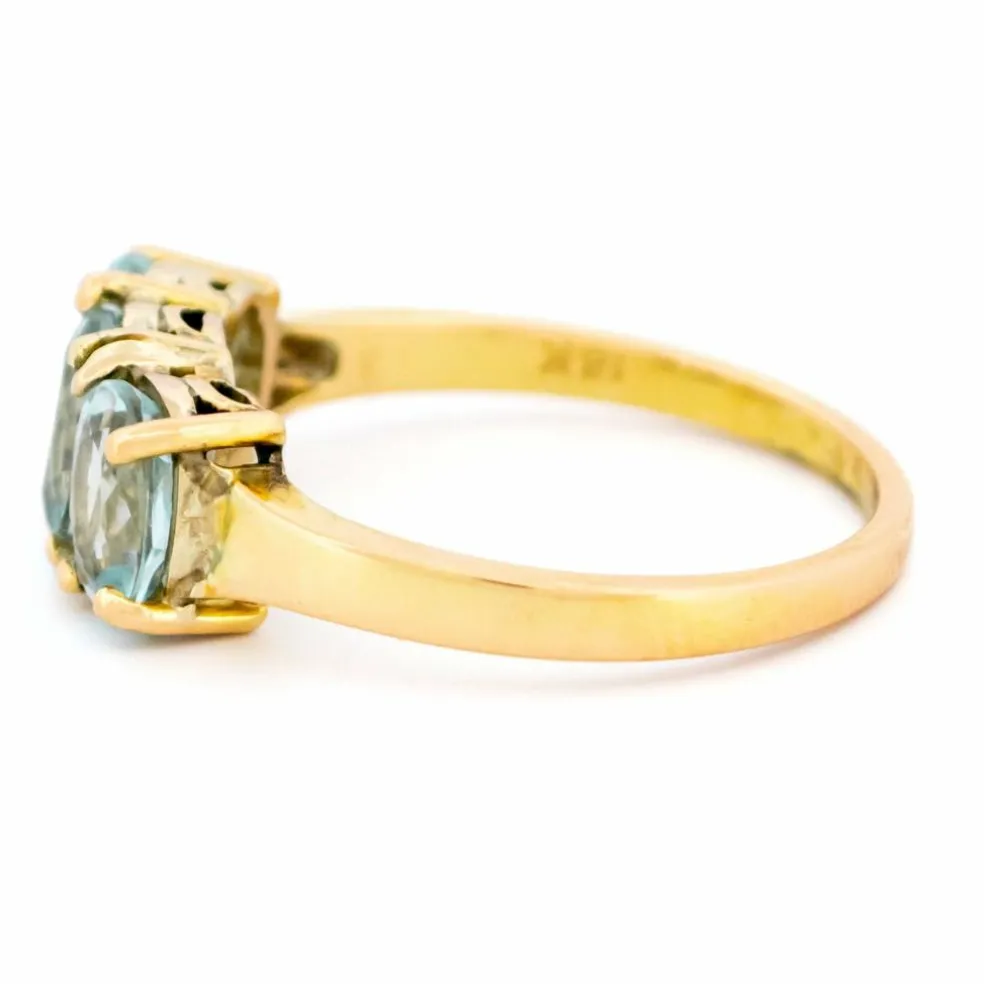 Bague trilogie Aigue-marine