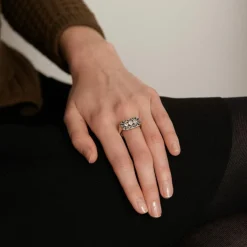 Bague Trilogie Diamants Art Déco