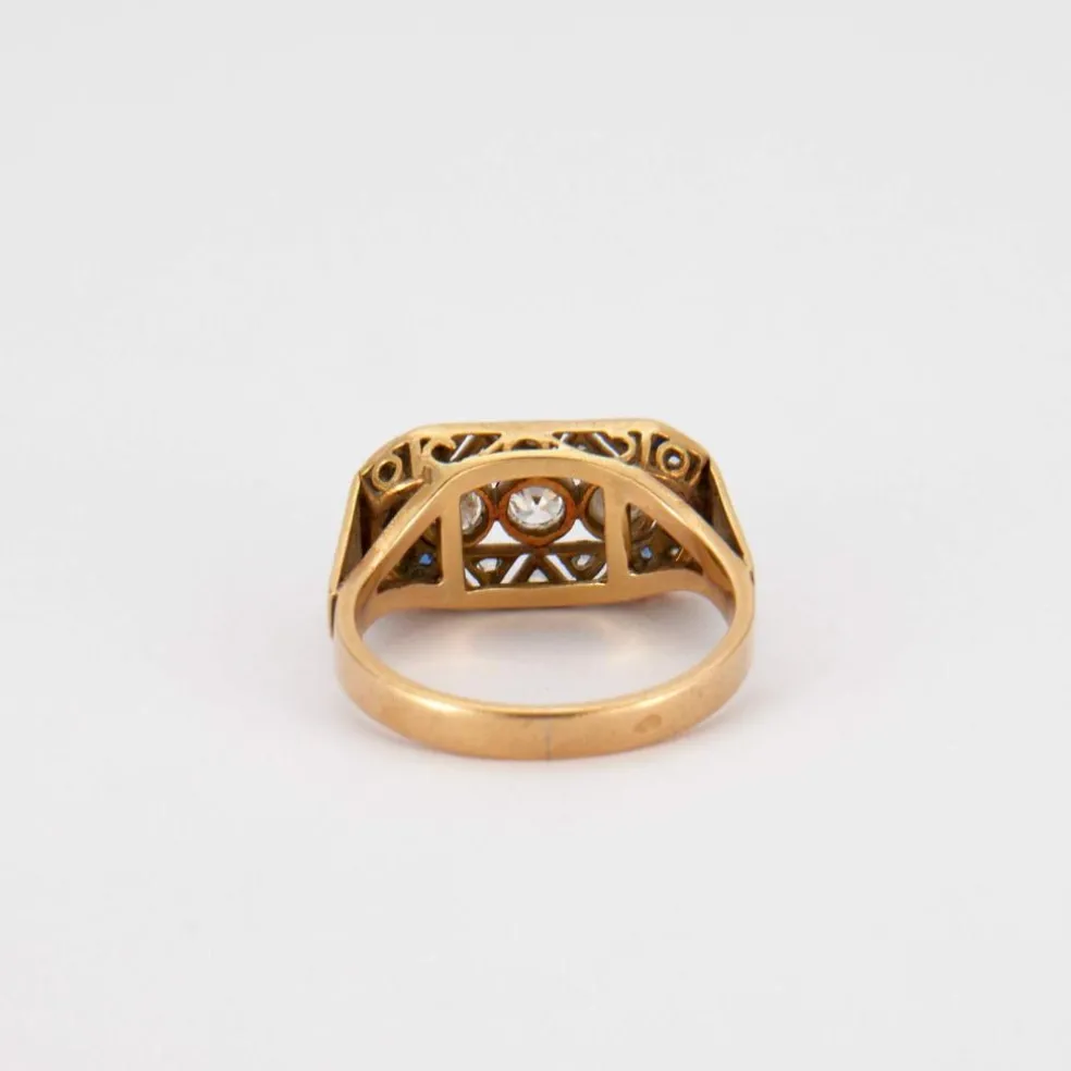 Bague Trilogie Diamants Art Déco