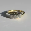 Bague trilogie diamants or bicolore