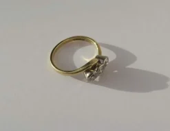 Bague trilogie diamants or bicolore