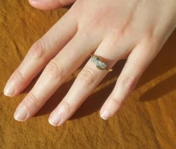 Bague trilogie diamants or bicolore