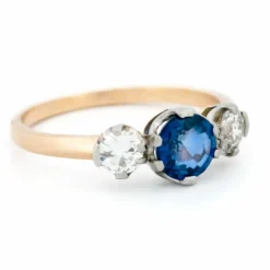 Bague Trilogie Diamants Saphir