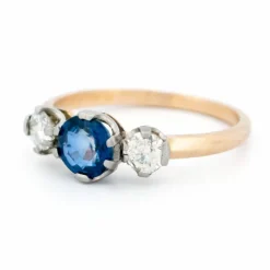 Bague Trilogie Diamants Saphir