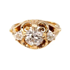 Bague trilogie diamants taille ancienne