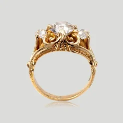 Bague trilogie diamants taille ancienne