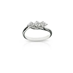 Bague trilogie en or blanc et diamants