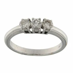 Bague trilogie en or blanc avec diamants de 0,63 ct