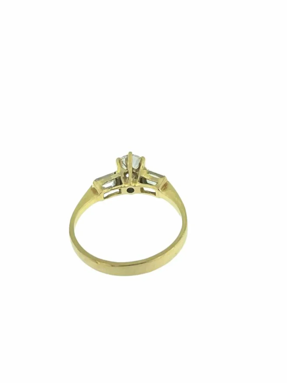 Bague trilogie en or jaune certifiée HRD avec diamants naturels de 0,80 carat