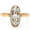 Bague Trilogie en or jaune 14 carats et diamants