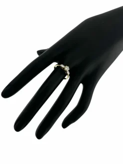 Bague trilogie en or jaune certifiée HRD avec diamants naturels de 0,80 carat