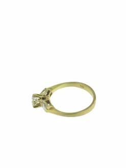 Bague trilogie en or jaune certifiée HRD avec diamants naturels de 0,80 carat