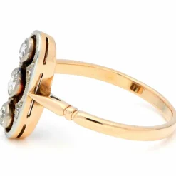 Bague Trilogie en or jaune 14 carats et diamants