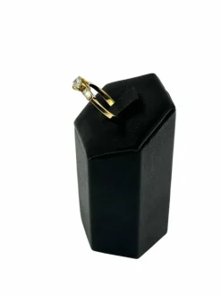 Bague trilogie en or jaune certifiée HRD avec diamants naturels de 0,80 carat