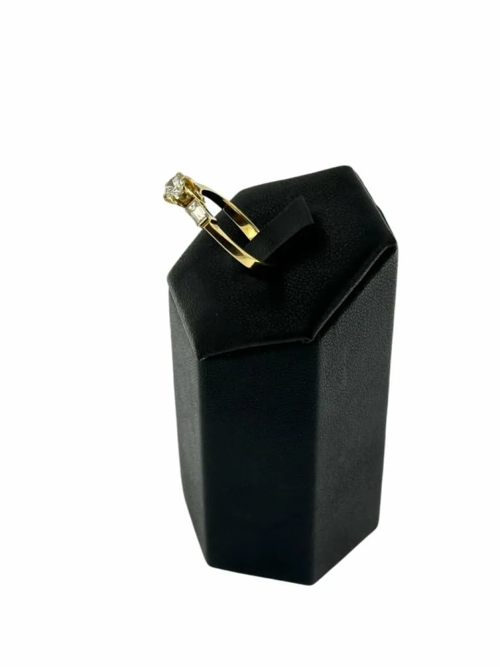 Bague trilogie en or jaune certifiée HRD avec diamants naturels de 0,80 carat
