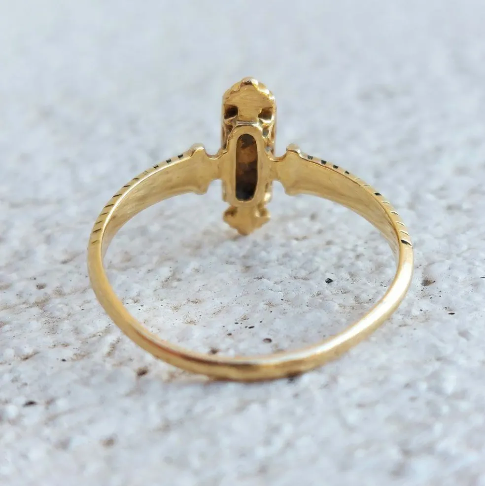 Bague trilogie Napoléon III, or et perles