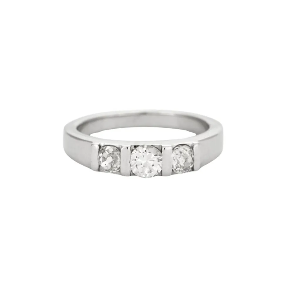 Bague trilogie or blanc