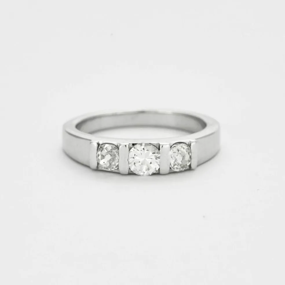 Bague trilogie or blanc
