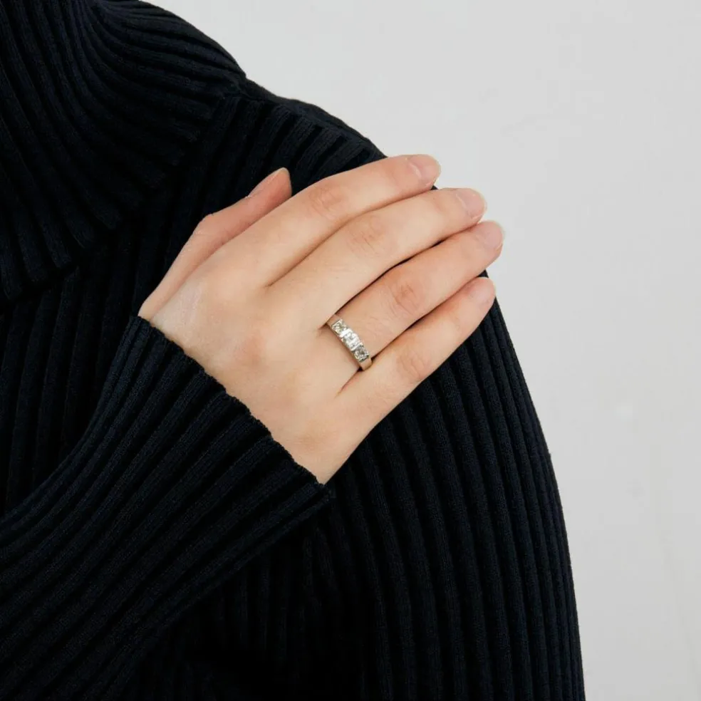 Bague trilogie or blanc