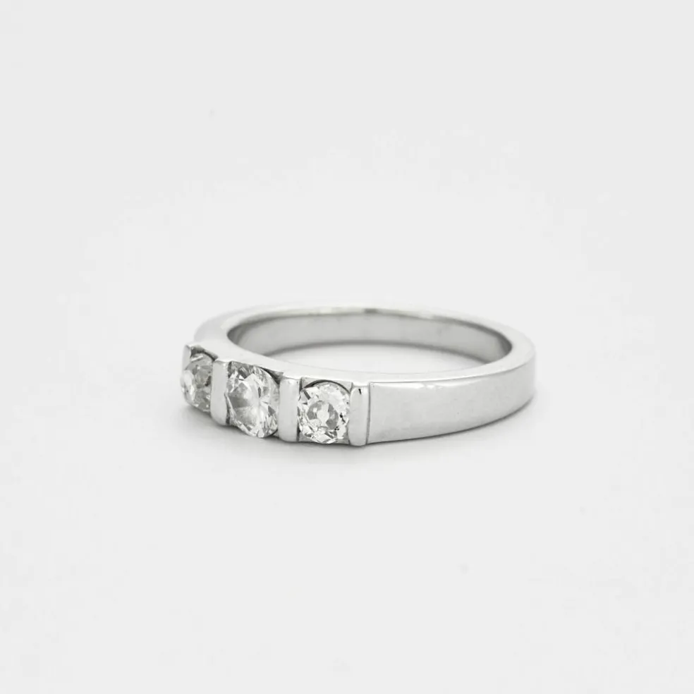 Bague trilogie or blanc